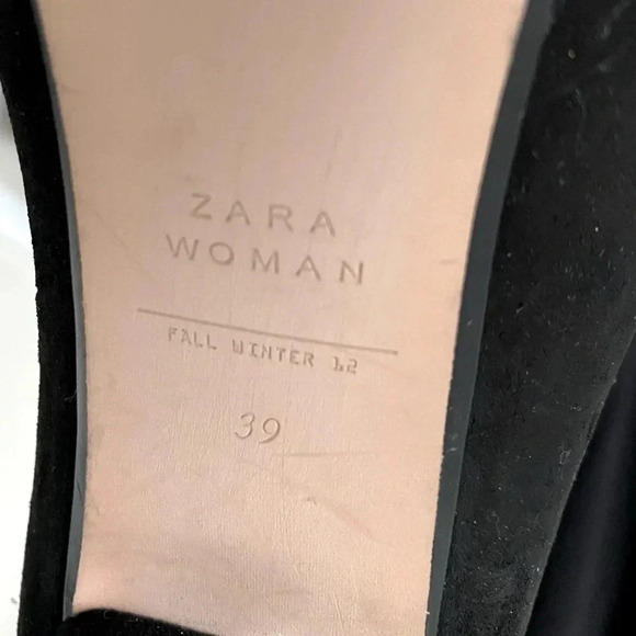 ZARA | Fall Winter 12 Black Faux Suede Silver Stiletto Heels Size 39 EUR (US 8) - Picture 8 of 9